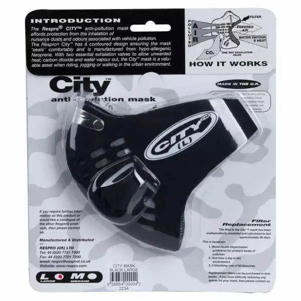 Mascherina Antismog RESPRO CITY MASK Nero 5 Mascherina Antismog RESPRO CITY MASK Nero - immagine 3